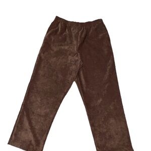 Alfred Dunner Brown Corduroy Dress Slacks Elastic Waist Size 10P